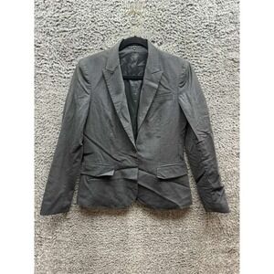 Bergdorf‎ Goodman Theory Wool Blend Single-Breasted Blazer Jacket Womens Size 8